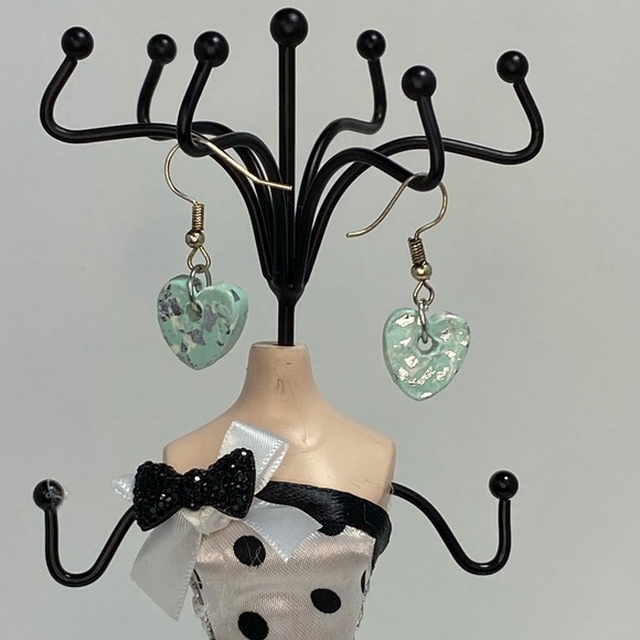 Unique Handmade Polymer Clay Pastel Heart Earrings - Picture 4 of 16